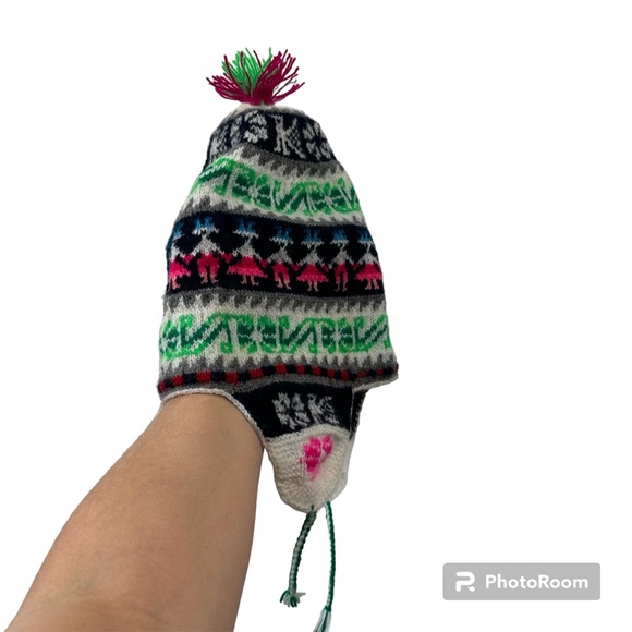 Peruvian Handmade Knit Chullo Beanie Cap Hat Unisex Adult Size - Picture 3 of 7